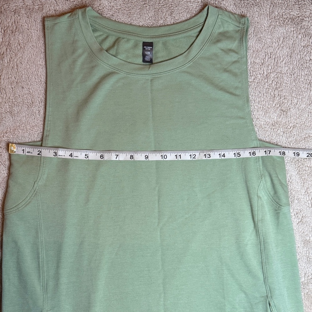 Sleeveless Green Maxi Dress Stretch Pockets Athleisure sz L - Picture 6 of 10